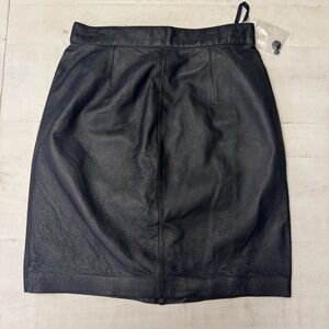 Collection B Black Leather Pencil Skirt